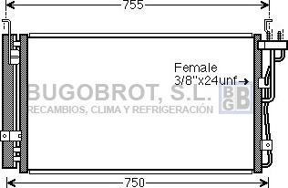 BUGOBROT 62-KA5210 - Condenser, air conditioning car-mod.net