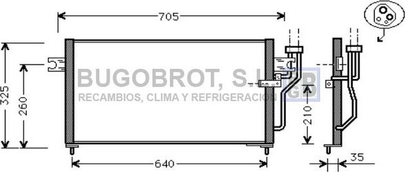 BUGOBROT 62-MT5105 - Condenser, air conditioning car-mod.net