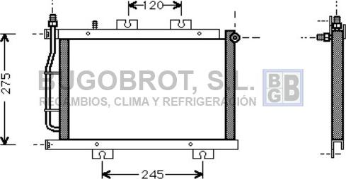 BUGOBROT 62-MT5108 - Condenser, air conditioning car-mod.net