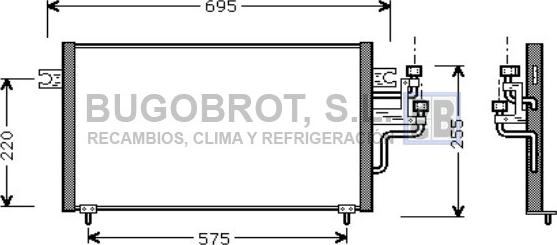 BUGOBROT 62-MT5119 - Condenser, air conditioning car-mod.net