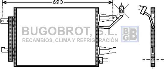 BUGOBROT 62-MT5177 - Condenser, air conditioning car-mod.net