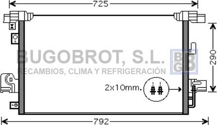 BUGOBROT 62-MT5210 - Condenser, air conditioning car-mod.net