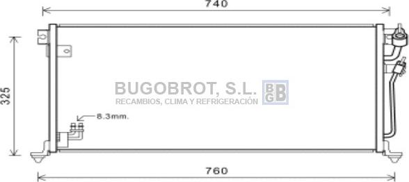 BUGOBROT 62-MT5220 - Condenser, air conditioning car-mod.net
