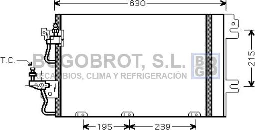BUGOBROT 62-OL5366 - Condenser, air conditioning car-mod.net