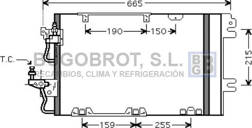 BUGOBROT 62-OL5384 - Condenser, air conditioning car-mod.net
