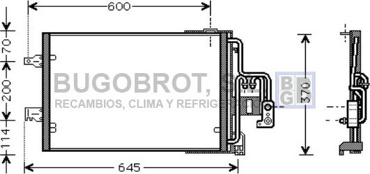 BUGOBROT 62-OL5385 - Condenser, air conditioning car-mod.net
