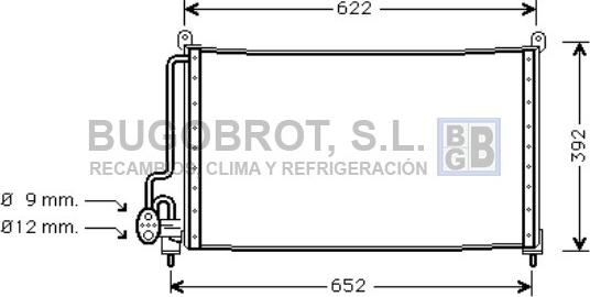BUGOBROT 62-OL5229 - Condenser, air conditioning car-mod.net