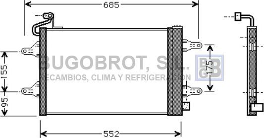 BUGOBROT 62-SA5007 - Condenser, air conditioning car-mod.net