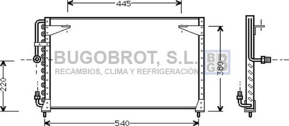 BUGOBROT 62-VO5080 - Condenser, air conditioning car-mod.net