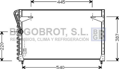 BUGOBROT 62-VO5072 - Condenser, air conditioning car-mod.net