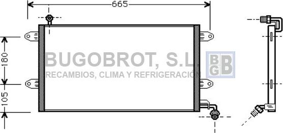 BUGOBROT 62-VW5137 - Condenser, air conditioning car-mod.net