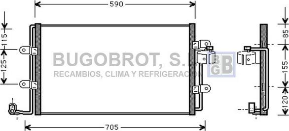 BUGOBROT 62-VW5176 - Condenser, air conditioning car-mod.net