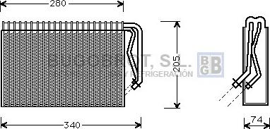 BUGOBROT 70-OLV311 - Evaporator, air conditioning car-mod.net