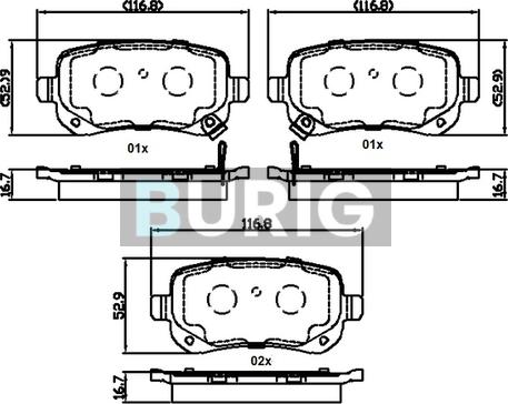 Burig B020720 - Brake Pad Set, disc brake car-mod.net
