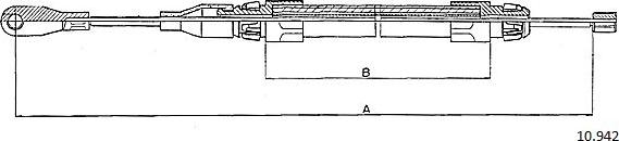 Cabor 10.942 - Cable, parking brake car-mod.net