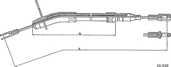 Cabor 10.936 - Cable, parking brake car-mod.net