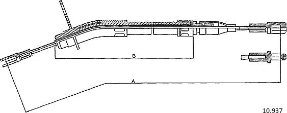 Cabor 10.937 - Cable, parking brake car-mod.net