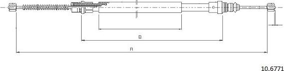 Cabor 10.6771 - Cable, parking brake car-mod.net