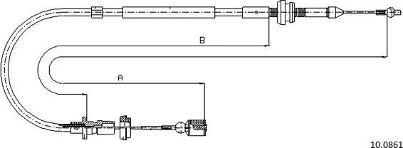 Cabor 10.0861 - Accelerator Cable car-mod.net