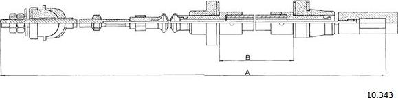 Cabor 10.343 - Clutch Cable car-mod.net