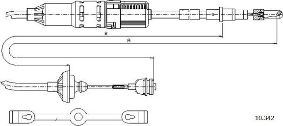 Cabor 10.342 - Clutch Cable car-mod.net