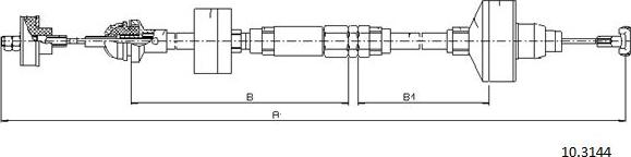 Cabor 10.3144 - Clutch Cable car-mod.net