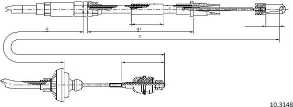 Cabor 10.3148 - Clutch Cable car-mod.net