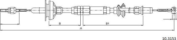 Cabor 10.3153 - Clutch Cable car-mod.net