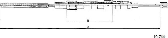 Cabor 10.744 - Cable, parking brake car-mod.net