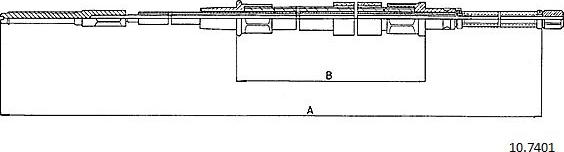 Cabor 10.7401 - Cable, parking brake car-mod.net