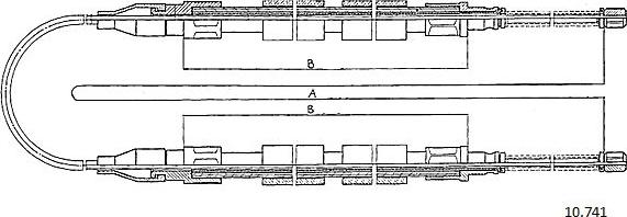Cabor 10.741 - Cable, parking brake car-mod.net