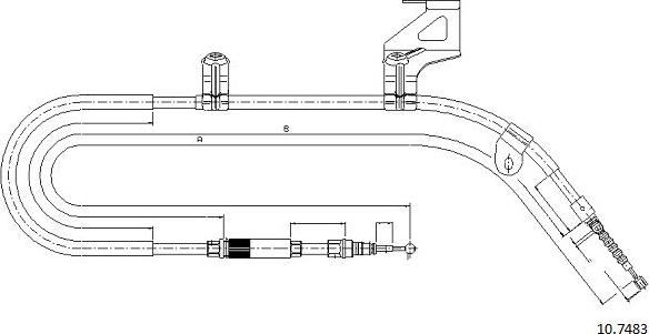 Cabor 10.7483 - Cable, parking brake car-mod.net