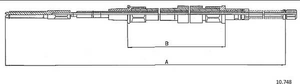 Cabor 10.748 - Cable, parking brake car-mod.net