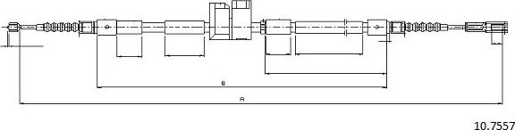 Cabor 10.7557 - Cable, parking brake car-mod.net