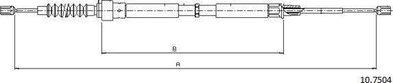 Cabor 10.7504 - Cable, parking brake car-mod.net