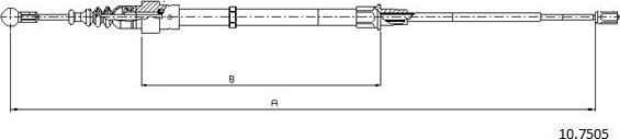 Cabor 10.7505 - Cable, parking brake car-mod.net
