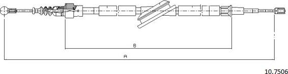 Cabor 10.7506 - Cable, parking brake car-mod.net