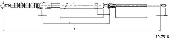 Cabor 10.7518 - Cable, parking brake car-mod.net