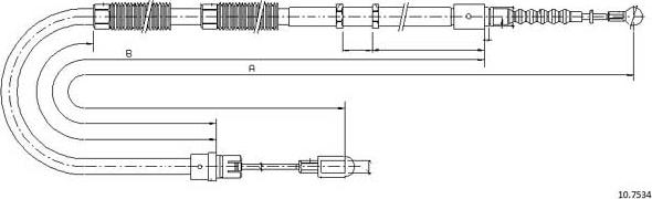 Cabor 10.7534 - Cable, parking brake car-mod.net