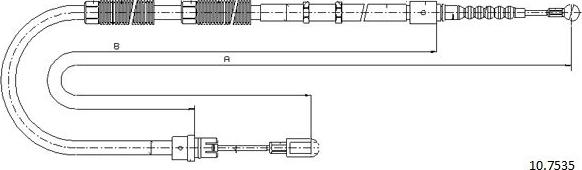 Cabor 10.7535 - Cable, parking brake car-mod.net