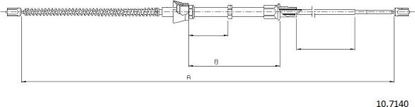 Cabor 10.7140 - Cable, parking brake car-mod.net