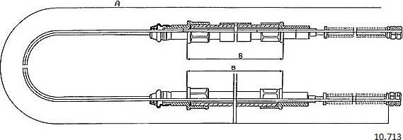 Cabor 10.713 - Cable, parking brake car-mod.net