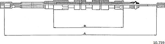 Cabor 10.739 - Cable, parking brake car-mod.net