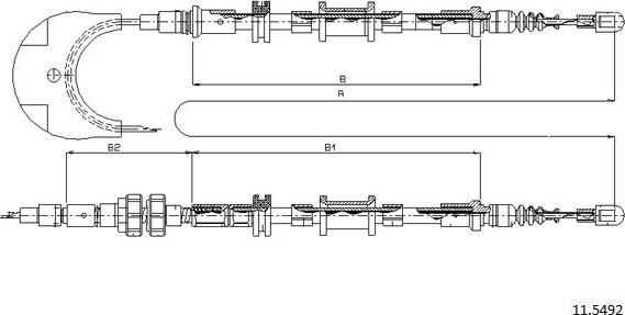 Cabor 11.5492 - Cable, parking brake car-mod.net