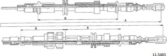 Cabor 11.5483 - Cable, parking brake car-mod.net