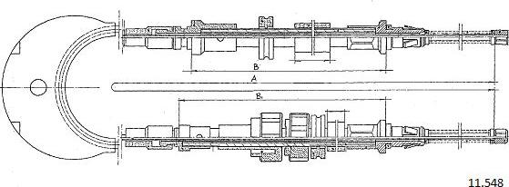 Cabor 11.548 - Cable, parking brake car-mod.net