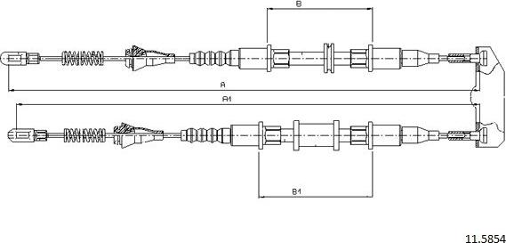 Cabor 11.5854 - Cable, parking brake car-mod.net