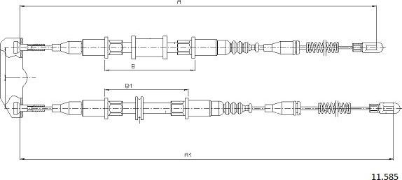 Cabor 11.585 - Cable, parking brake car-mod.net