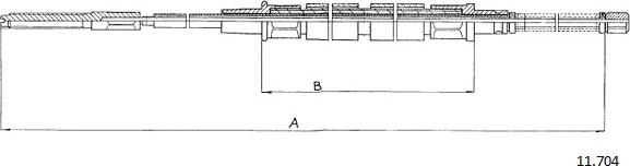 Cabor 11.704 - Cable, parking brake car-mod.net
