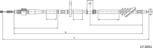 Cabor 17.5051 - Cable, parking brake car-mod.net